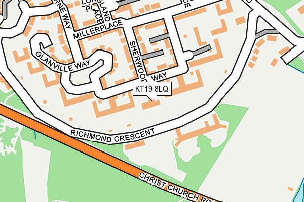 KT19 8LQ map - OS OpenMap – Local (Ordnance Survey)