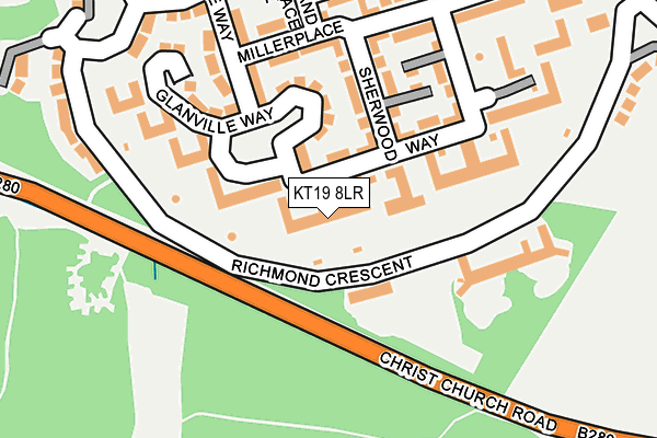 KT19 8LR map - OS OpenMap – Local (Ordnance Survey)