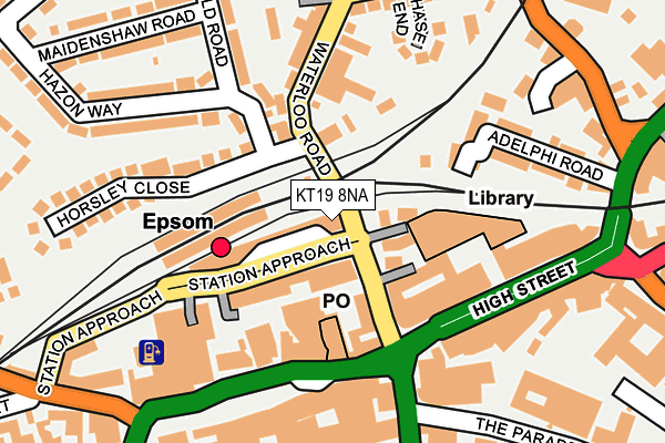 KT19 8NA map - OS OpenMap – Local (Ordnance Survey)
