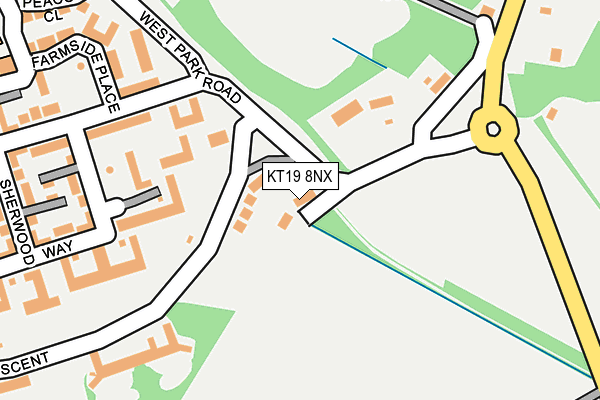 KT19 8NX map - OS OpenMap – Local (Ordnance Survey)