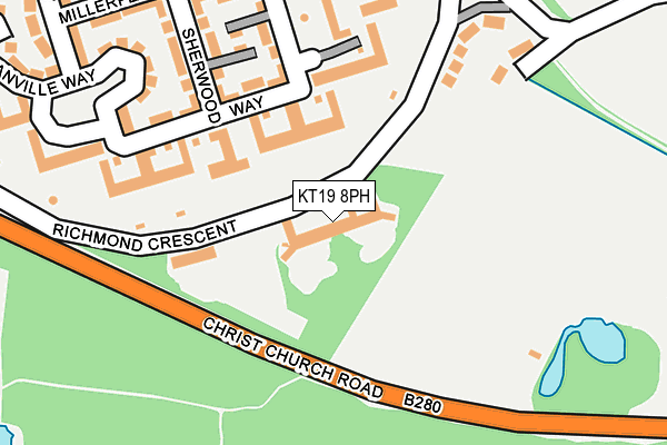 KT19 8PH map - OS OpenMap – Local (Ordnance Survey)