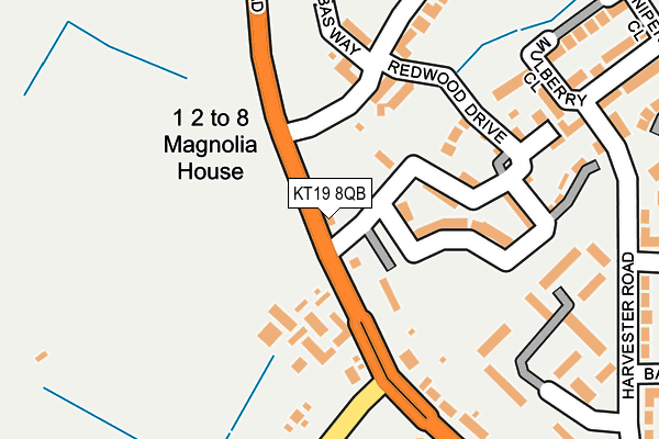 KT19 8QB map - OS OpenMap – Local (Ordnance Survey)