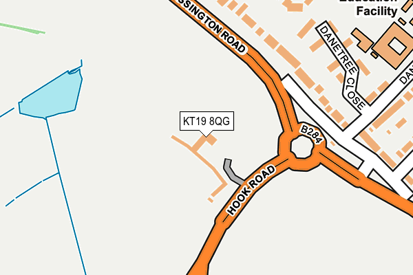 KT19 8QG map - OS OpenMap – Local (Ordnance Survey)