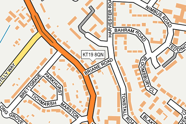 KT19 8QN map - OS OpenMap – Local (Ordnance Survey)