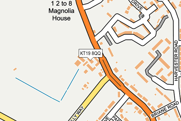 KT19 8QQ map - OS OpenMap – Local (Ordnance Survey)