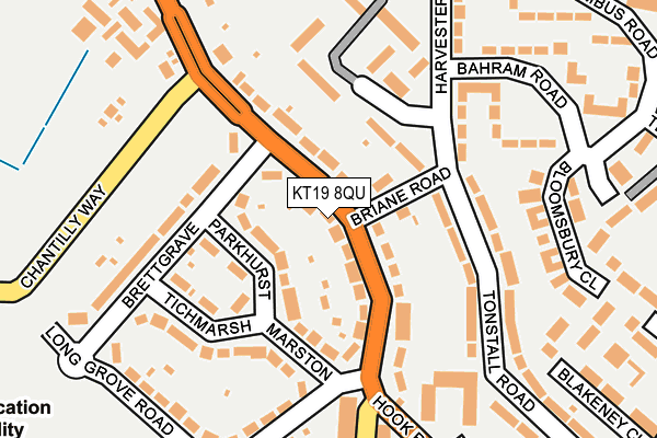 KT19 8QU map - OS OpenMap – Local (Ordnance Survey)