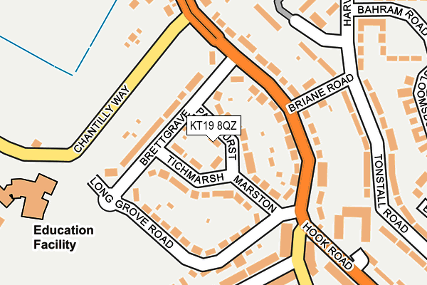 KT19 8QZ map - OS OpenMap – Local (Ordnance Survey)