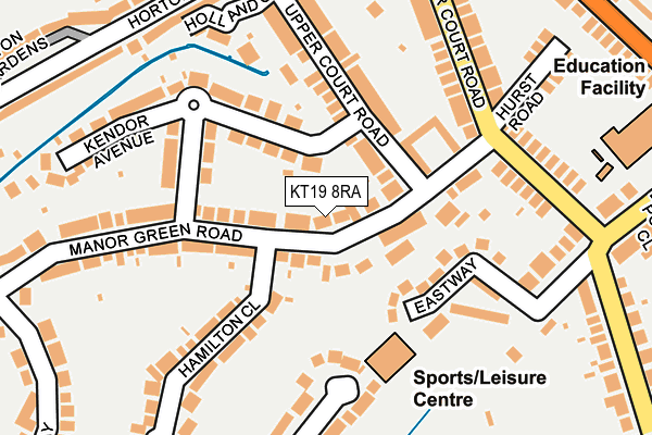 KT19 8RA map - OS OpenMap – Local (Ordnance Survey)