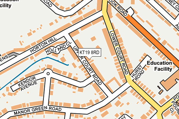 KT19 8RD map - OS OpenMap – Local (Ordnance Survey)