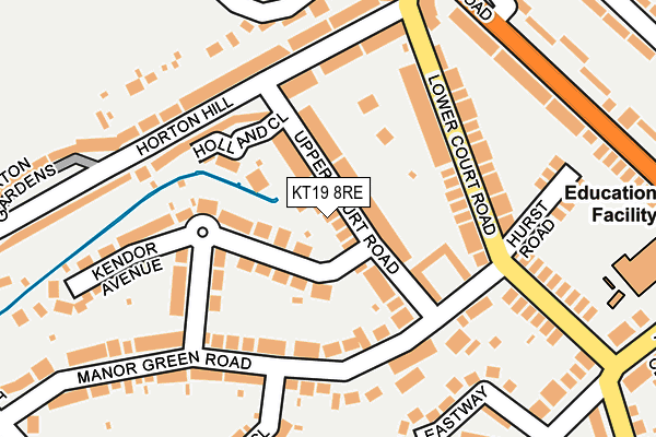 KT19 8RE map - OS OpenMap – Local (Ordnance Survey)