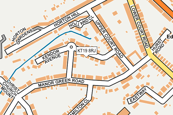 KT19 8RJ map - OS OpenMap – Local (Ordnance Survey)