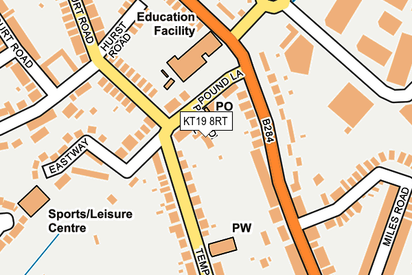 KT19 8RT map - OS OpenMap – Local (Ordnance Survey)