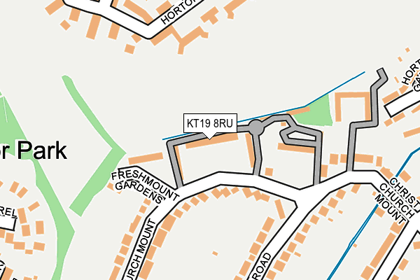 KT19 8RU map - OS OpenMap – Local (Ordnance Survey)