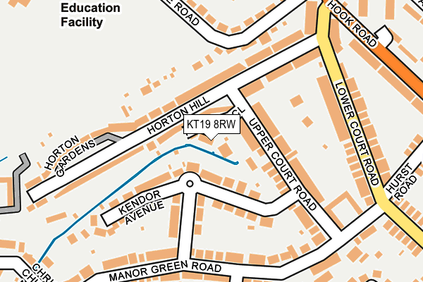 KT19 8RW map - OS OpenMap – Local (Ordnance Survey)