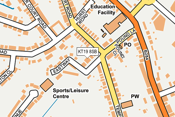KT19 8SB map - OS OpenMap – Local (Ordnance Survey)