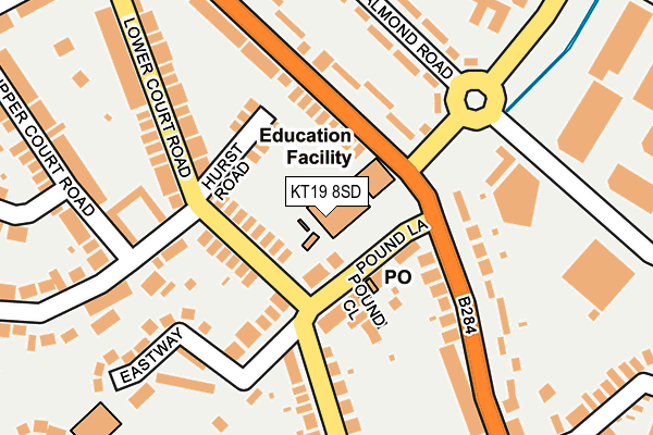 KT19 8SD map - OS OpenMap – Local (Ordnance Survey)