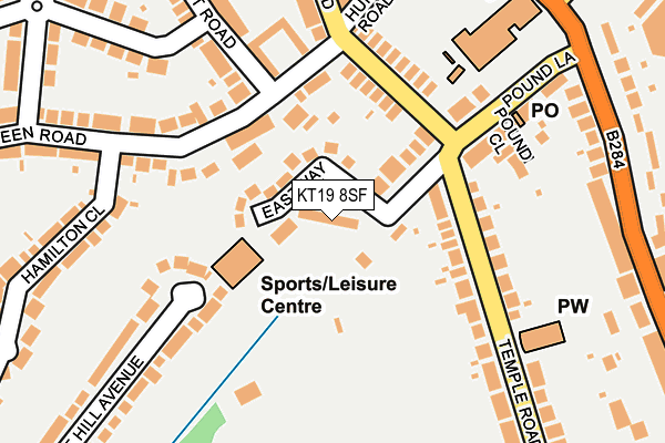 KT19 8SF map - OS OpenMap – Local (Ordnance Survey)