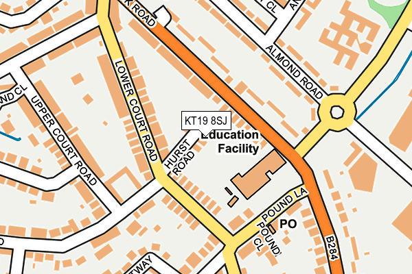 KT19 8SJ map - OS OpenMap – Local (Ordnance Survey)