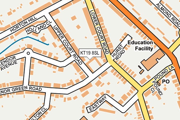 KT19 8SL map - OS OpenMap – Local (Ordnance Survey)