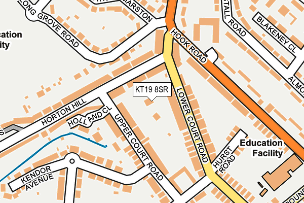KT19 8SR map - OS OpenMap – Local (Ordnance Survey)