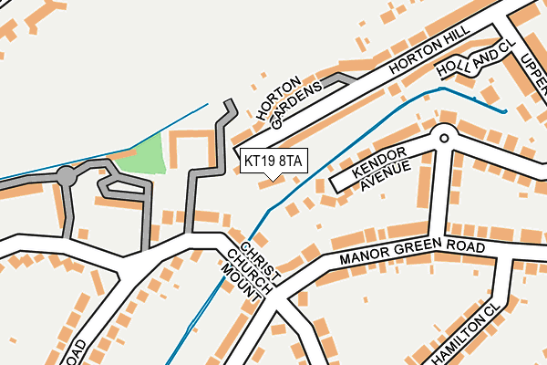 KT19 8TA map - OS OpenMap – Local (Ordnance Survey)
