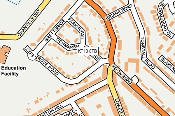 KT19 8TB map - OS OpenMap – Local (Ordnance Survey)