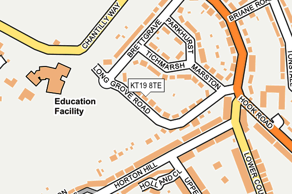 KT19 8TE map - OS OpenMap – Local (Ordnance Survey)