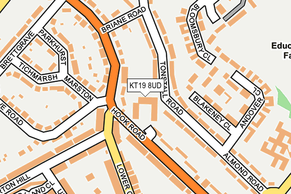KT19 8UD map - OS OpenMap – Local (Ordnance Survey)