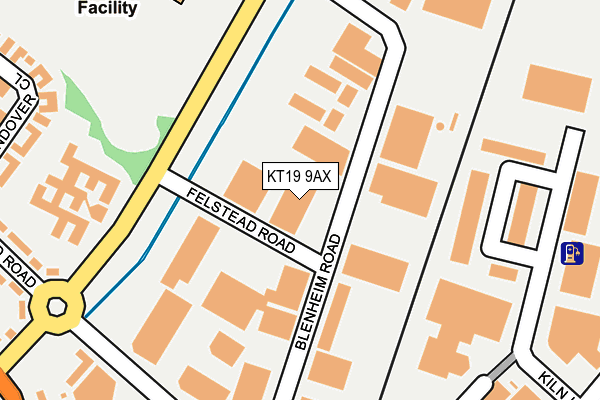 KT19 9AX map - OS OpenMap – Local (Ordnance Survey)