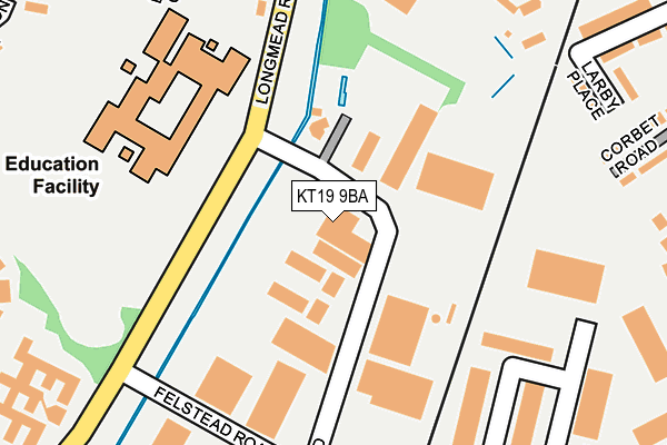 KT19 9BA map - OS OpenMap – Local (Ordnance Survey)