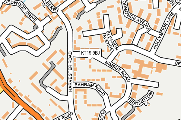KT19 9BJ map - OS OpenMap – Local (Ordnance Survey)