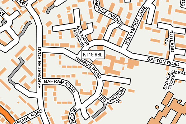 KT19 9BL map - OS OpenMap – Local (Ordnance Survey)