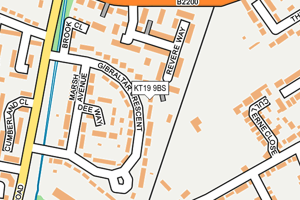 KT19 9BS map - OS OpenMap – Local (Ordnance Survey)