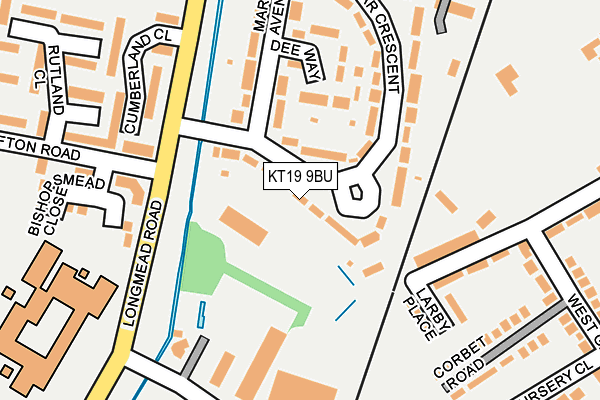 KT19 9BU map - OS OpenMap – Local (Ordnance Survey)