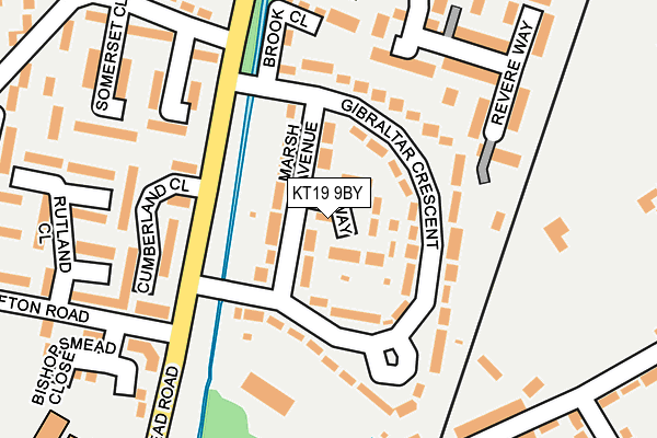KT19 9BY map - OS OpenMap – Local (Ordnance Survey)