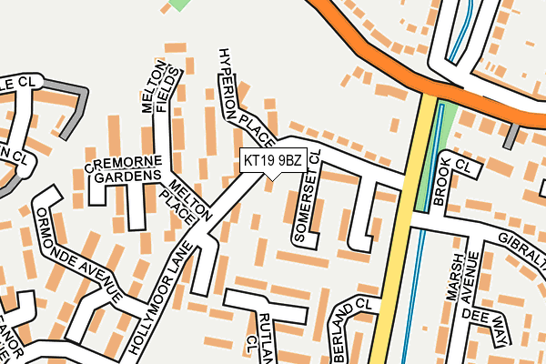 KT19 9BZ map - OS OpenMap – Local (Ordnance Survey)