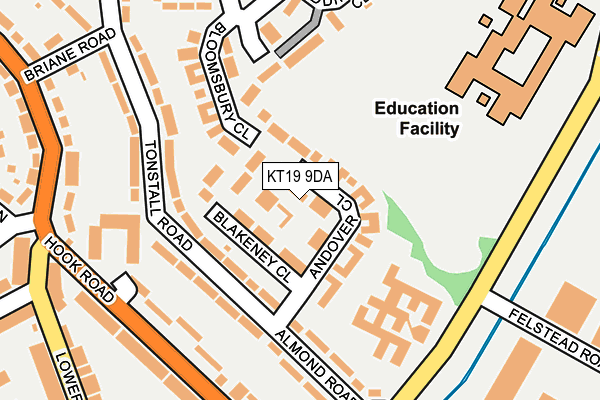 KT19 9DA map - OS OpenMap – Local (Ordnance Survey)