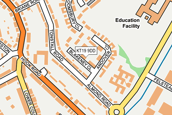 KT19 9DD map - OS OpenMap – Local (Ordnance Survey)