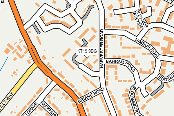 KT19 9DG map - OS OpenMap – Local (Ordnance Survey)