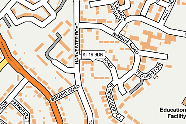 KT19 9DN map - OS OpenMap – Local (Ordnance Survey)