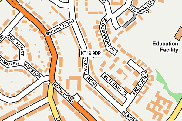 KT19 9DP map - OS OpenMap – Local (Ordnance Survey)