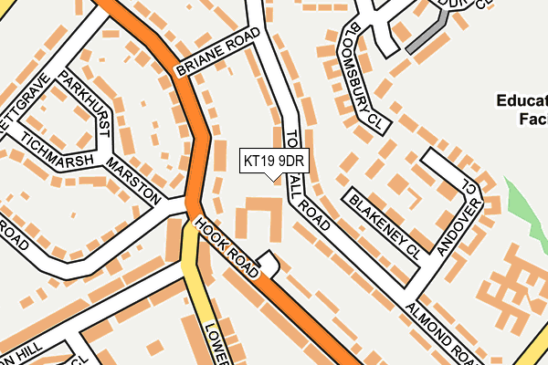 KT19 9DR map - OS OpenMap – Local (Ordnance Survey)