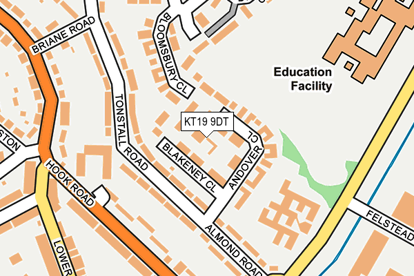 KT19 9DT map - OS OpenMap – Local (Ordnance Survey)