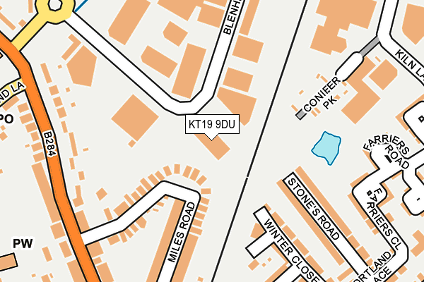 KT19 9DU map - OS OpenMap – Local (Ordnance Survey)