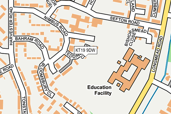 KT19 9DW map - OS OpenMap – Local (Ordnance Survey)