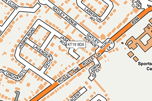 KT19 9DX map - OS OpenMap – Local (Ordnance Survey)