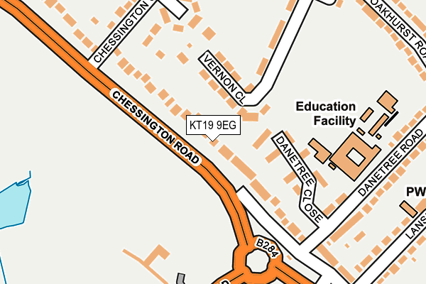 KT19 9EG map - OS OpenMap – Local (Ordnance Survey)