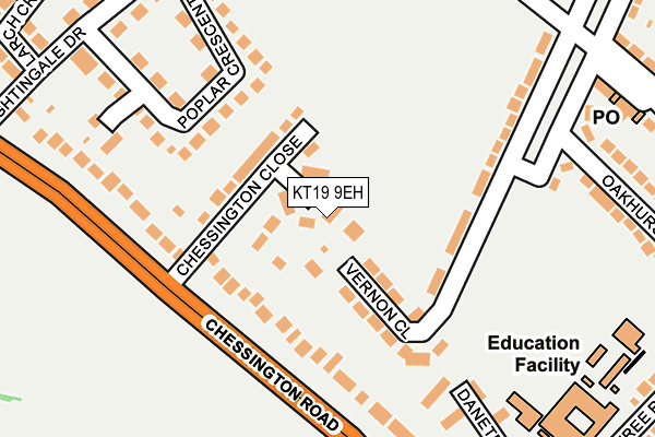 KT19 9EH map - OS OpenMap – Local (Ordnance Survey)