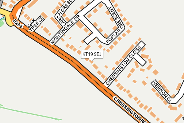 KT19 9EJ map - OS OpenMap – Local (Ordnance Survey)