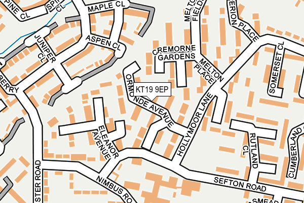 KT19 9EP map - OS OpenMap – Local (Ordnance Survey)